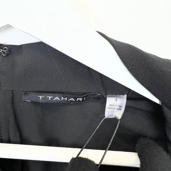 NWT T Tahari Pleated Sleeveless V Neck Sheath Dress  US 4 - Picture 9 of 12